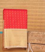 Pink aayiram butta semi silk saree with blouse