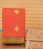 Yam orange semi silk saree with blouse