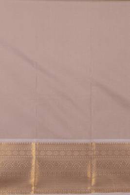 Green and grey soft silk saree with blouse 4