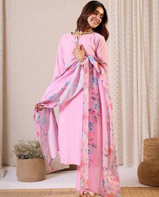 Women Floral Embroidered Kurta with Trousers & Dupatta 3