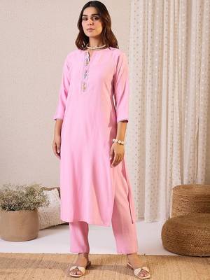 Women Floral Embroidered Kurta with Trousers & Dupatta 4