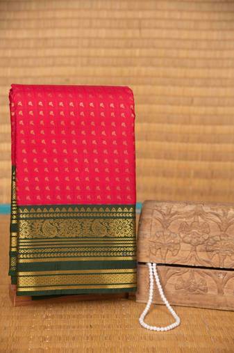 Pink aayiram butta semi silk saree with blouse