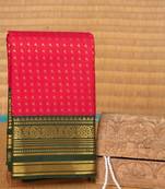 Pink aayiram butta semi silk saree with blouse
