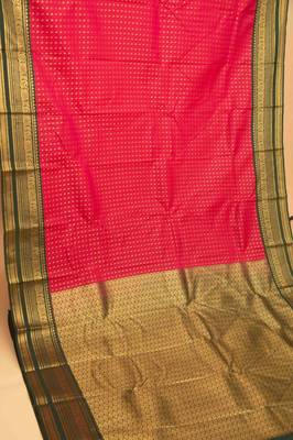 Pink aayiram butta semi silk saree with blouse 2