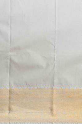 Tangerine orange and grey zari kattam semi silk saree with blouse 3