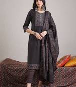 Women Ethnic Motifs Printed Regular Pure Cotton Kurta with Trousers & With Dupatta