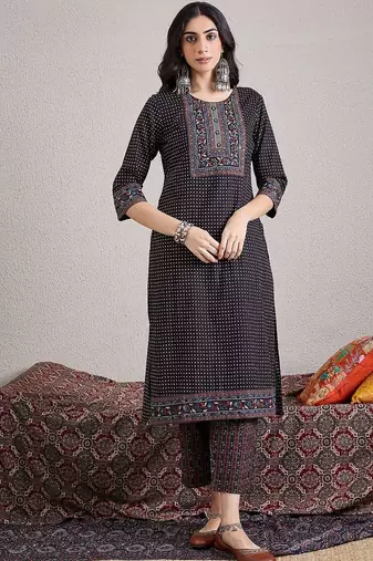 Women Ethnic Motifs Printed Regular Pure Cotton Kurta with Trousers & With Dupatta