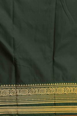 Lime green and deep green aayiram butta semi silk saree with blouse 3