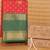 Tomato red and green semi silk saree with blouse