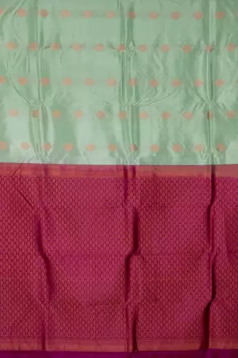Pastel green and violet touch silk saree with blouse