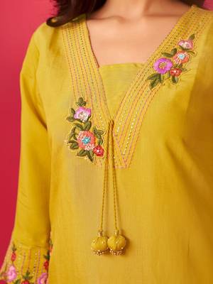 Women Floral Embroidered Kurta with Trousers 3