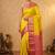 Leaf green and pink checked touch silk saree with blouse