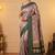 Grey and green varusaipet soft silk saree with blouse