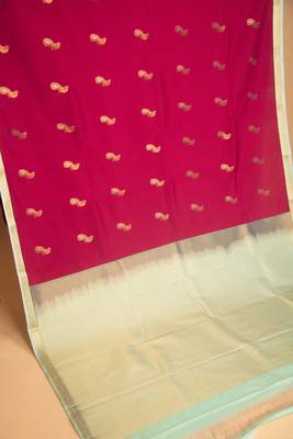 Fandango purple and mint green semi silk saree 2
