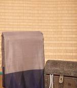 Harbor grey and blue touch silk saree with blouse