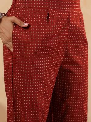 Women Ethnic Motifs Printed Cotton Kurta with Trousers & Dupatta 5