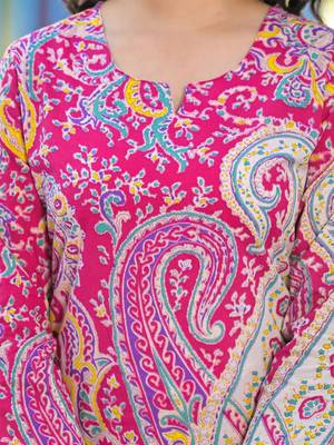 Paisley Printed Pure Cotton Straight Kurta With Trousers 3