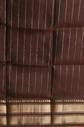 Sheen green and coffee brown touch silk saree with blouse