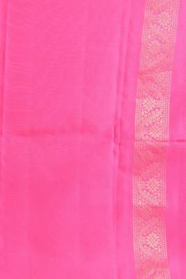 Shocking pink borderless pure touch silk saree 3