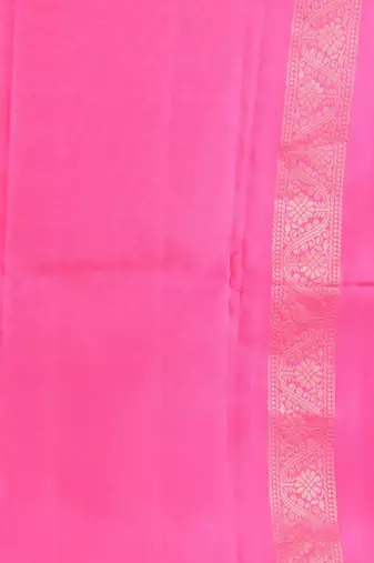 Shocking pink borderless pure touch silk saree