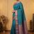 Peacock blue and  touch silk saree with blouse