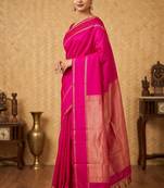Deep pink touch silk saree with blouse