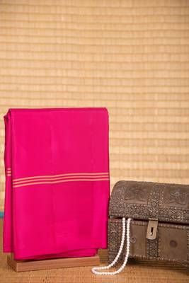 Deep pink touch silk saree with blouse 2
