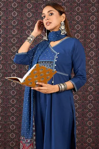 Women Ethnic Motifs Printed Pure Cotton Kurta with Trouser & Dupatta
