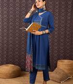Women Ethnic Motifs Printed Pure Cotton Kurta with Trouser & Dupatta