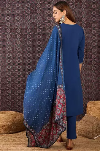 Women Ethnic Motifs Printed Pure Cotton Kurta with Trouser & Dupatta