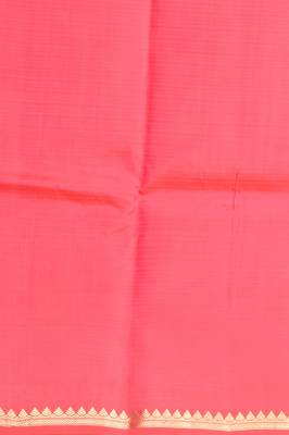 Ducky yellow and pink touch silk saree with blouse 4