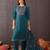 Floral Embroidered Thread Work Pure Cotton Straight Kurta With Trouser & Dupatta