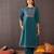 Floral Embroidered Thread Work Pure Cotton Straight Kurta With Trouser & Dupatta