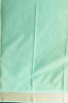 Maroon and mint green semi silk saree with blouse 3