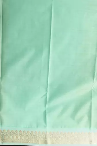 Maroon and mint green semi silk saree with blouse