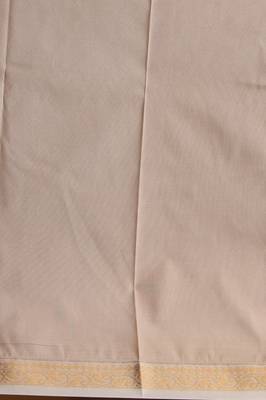 Olive yellow and cloud grey semi silk saree with blouse 3