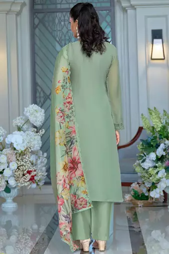 Women Floral Embroidered Thread Work Kurta with Trousers & Dupatta