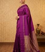 French violet touch silk saree with blouse