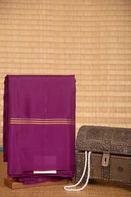 French violet touch silk saree with blouse 2