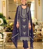 Ethnic Motifs Embroidered Sequinned Kurta with Trousers & Dupatta