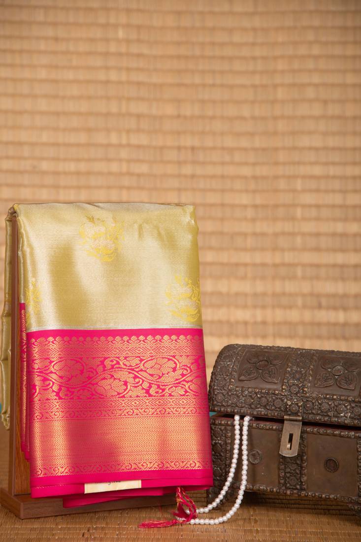 Golden tissue soft silk saree with blouse