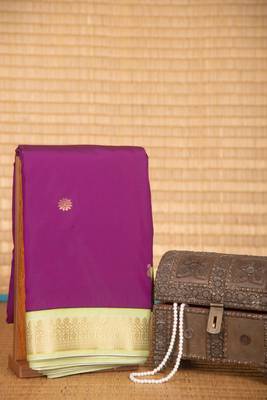 Russian violet and pastel green semi silk saree 1