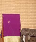 Russian violet and pastel green semi silk saree