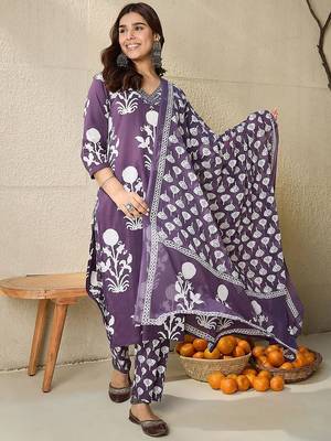 Women Ethnic Motifs Printed Mirror Work  Cotton Kurta with Trousers & Dupatta 6