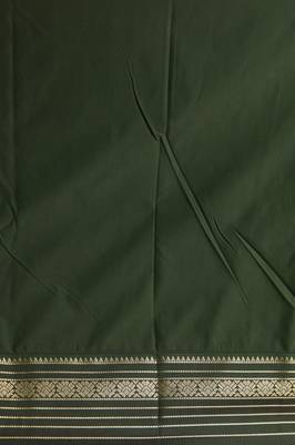 Strawberry pink and green semi silk saree with blouse 3