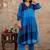 Colourblocked V-Neck A-Line Kurta With Trousers