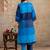 Colourblocked V-Neck A-Line Kurta With Trousers
