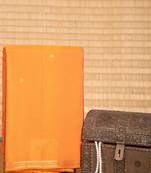 Coral orange pure touch silk saree