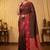 Maroon and red traditional touch silk saree with blouse