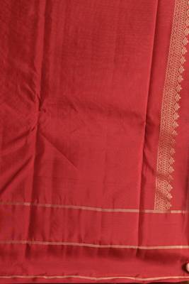 Maroon and red traditional touch silk saree with blouse 4
